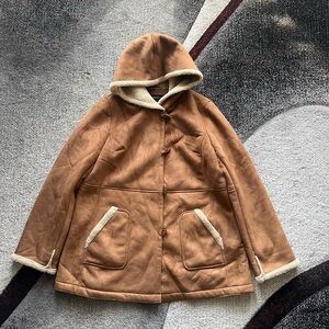Jones New York Faux Suede Shearling Lined Coat